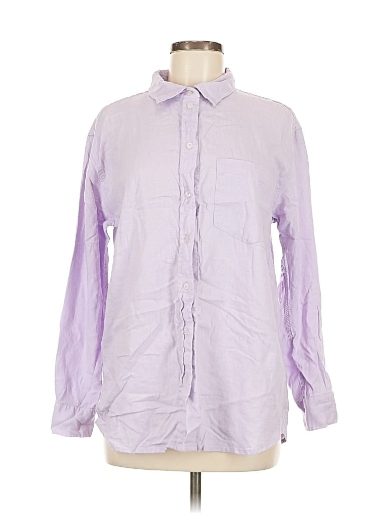 Pre-owned Gap Long Sleeve Button Down Shirt In Purple