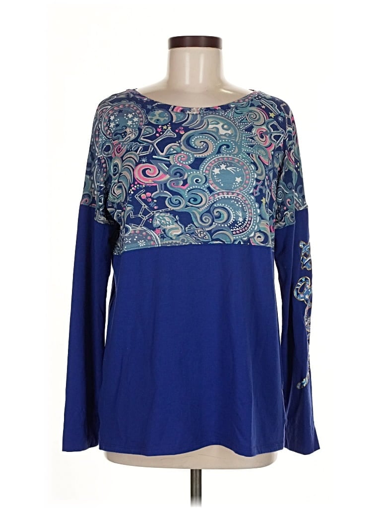Pre-owned Lilly Pulitzer Long Sleeve Blouse In Blue