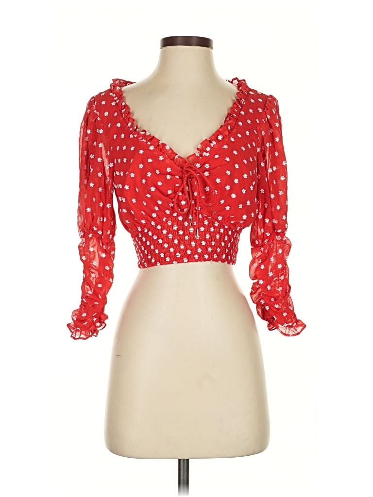 Pre-owned Finders Keepers 3/4 Sleeve Blouse In Red