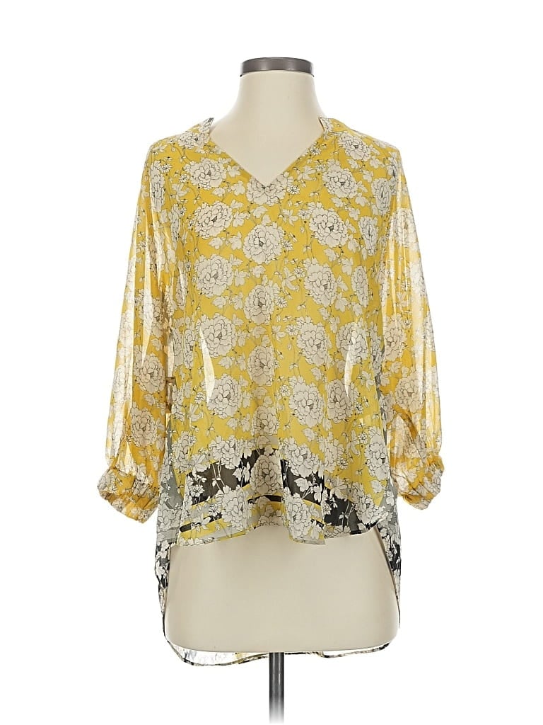 Pre-owned Cabi 3/4 Sleeve Blouse In Yellow