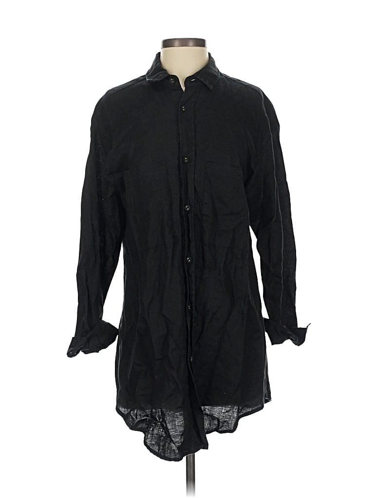 Pre-owned Dissh 3/4 Sleeve Button Down Shirt In Black
