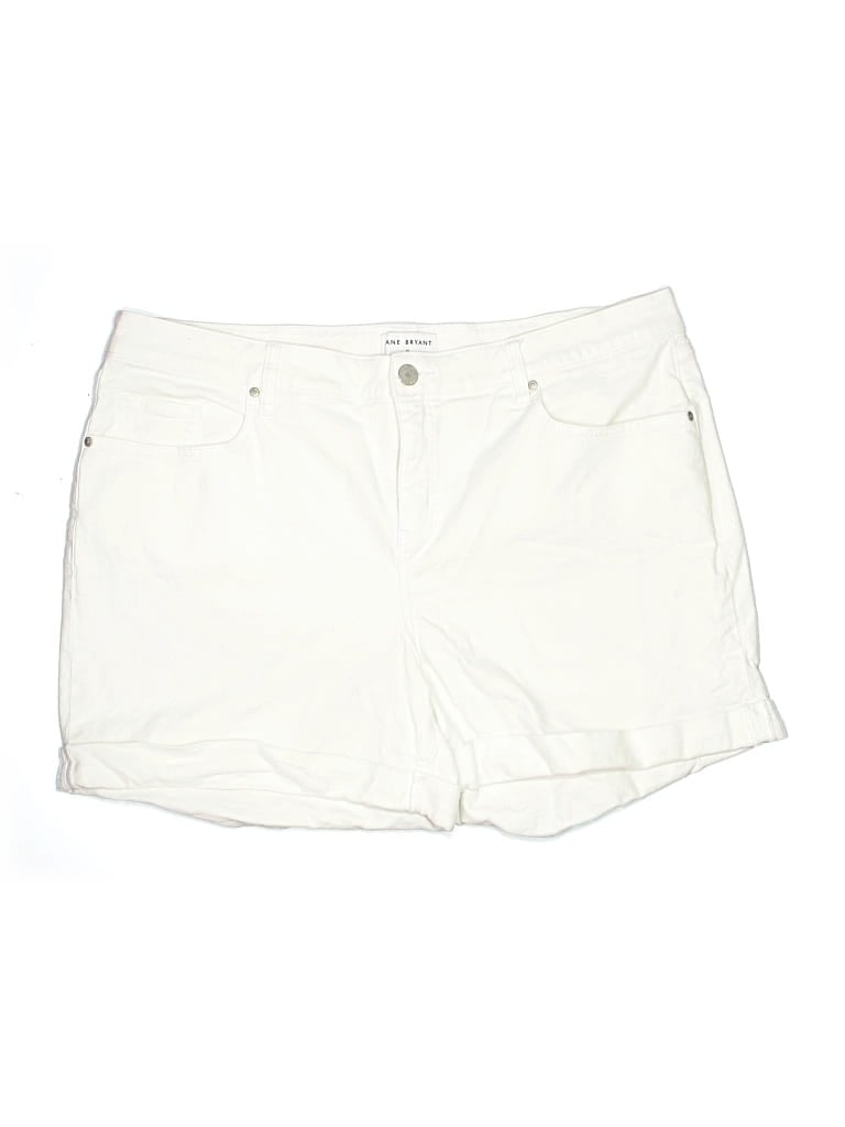 Pre-owned Lane Bryant Denim Shorts In White