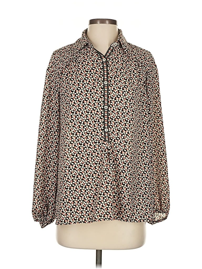 Pre-owned Max Studio Long Sleeve Blouse In Brown