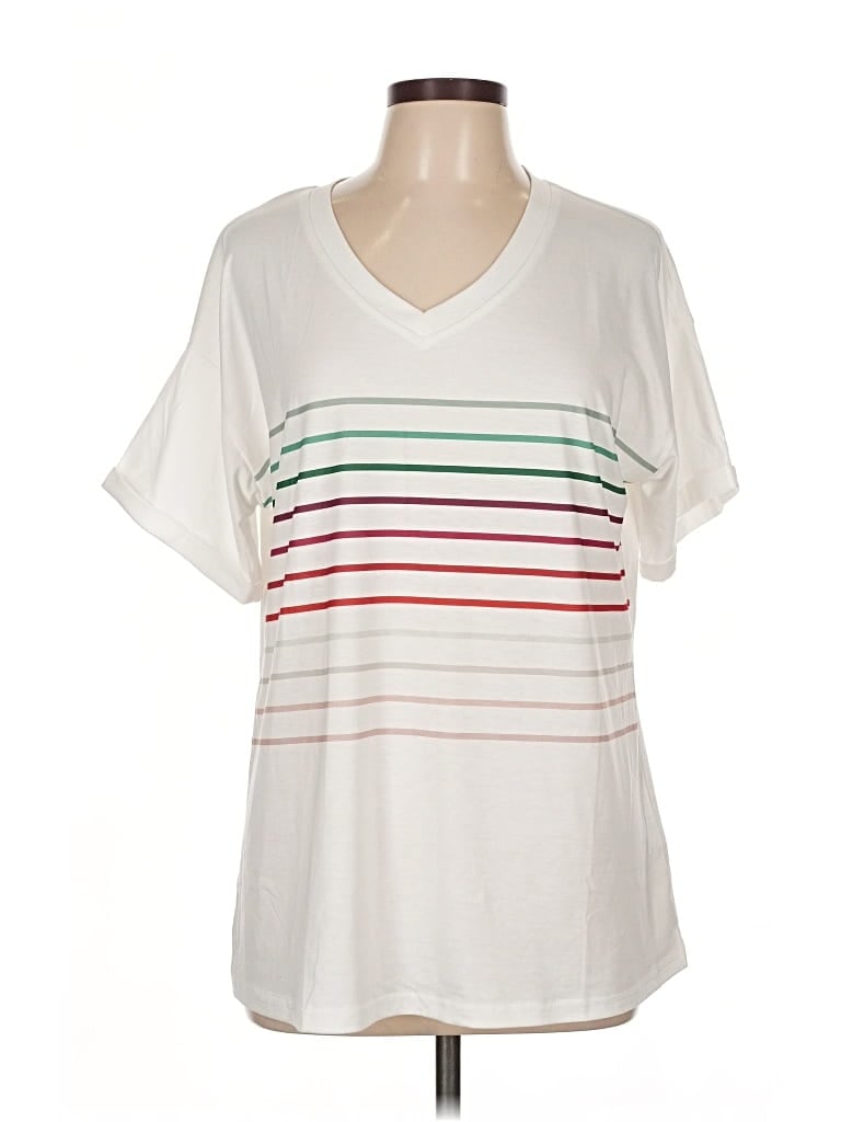 Pre-owned Unbranded Short Sleeve T-shirt In White