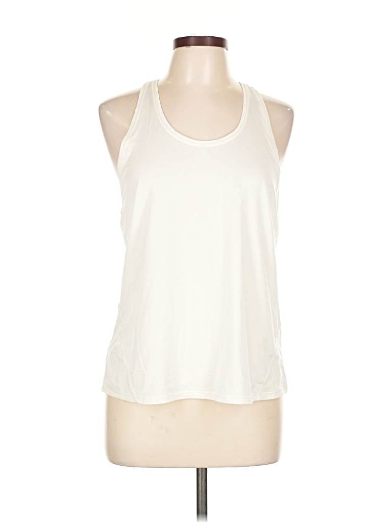 Pre-owned Sweaty Betty Tank Top Ivory Halter Neckline Tops In White