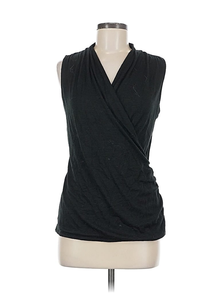 Pre-owned 41hawthorn Sleeveless Top Black Plunge Neckline Tops