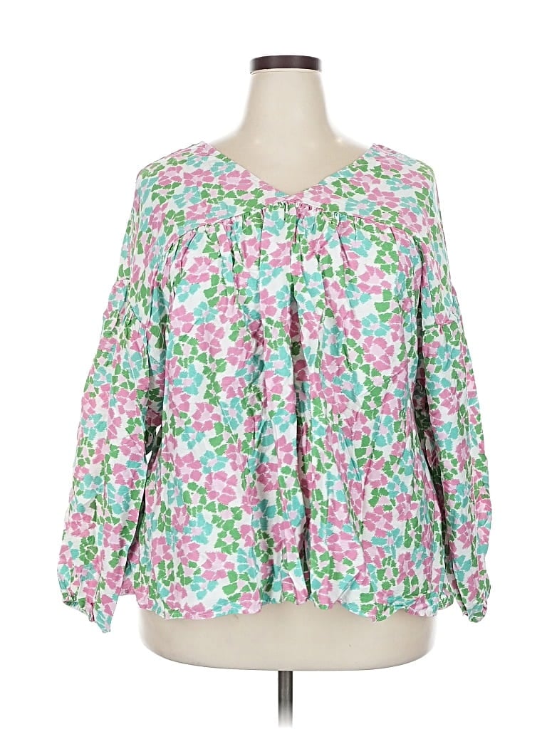 Pre-owned Michelle Mcdowell 3/4 Sleeve Blouse In Pink