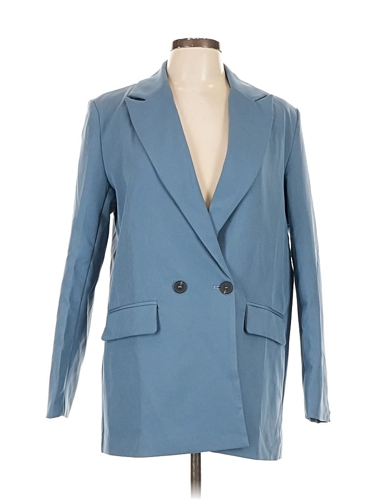 Pre-owned Shein Blazer Jacket In Blue