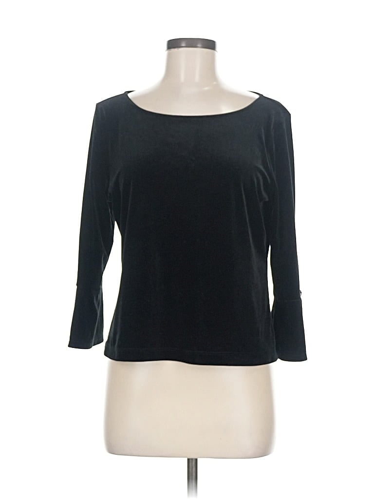 Pre-owned Talbots 3/4 Sleeve T-shirt In Black