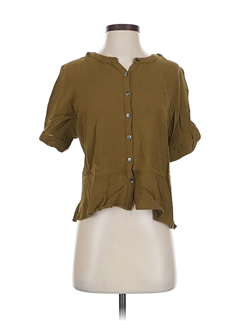 Pre-owned Madewell Short Sleeve Blouse In Brown