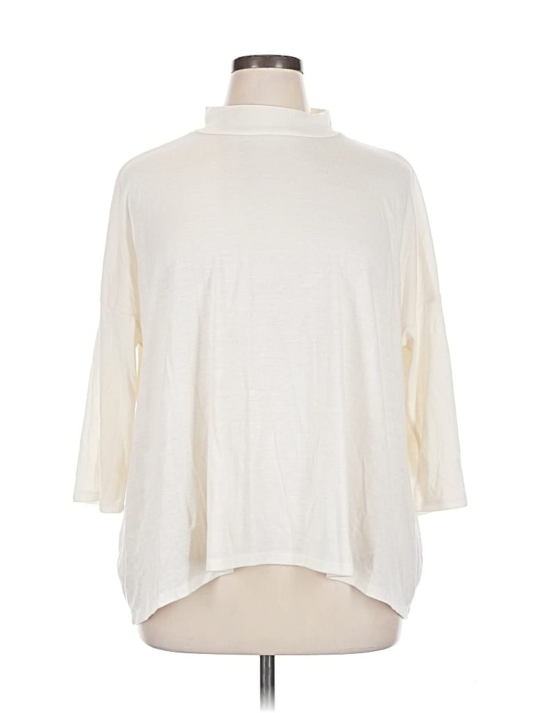 Pre-owned Ann Taylor Loft Turtleneck Sweater In White