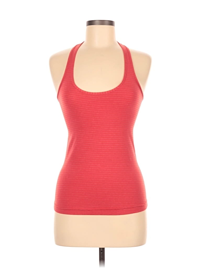 Pre-owned Lululemon Athletica Tank Top Red Halter Neckline Tops