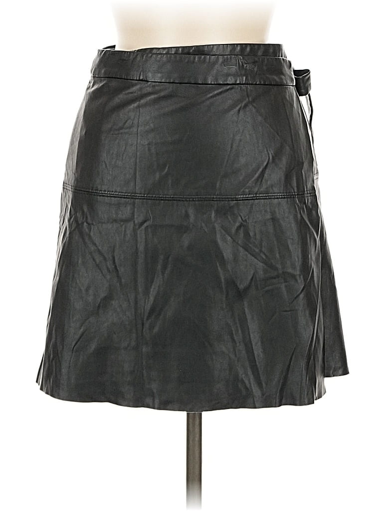 Pre-owned Wilfred Free Faux Leather Skirt In Black