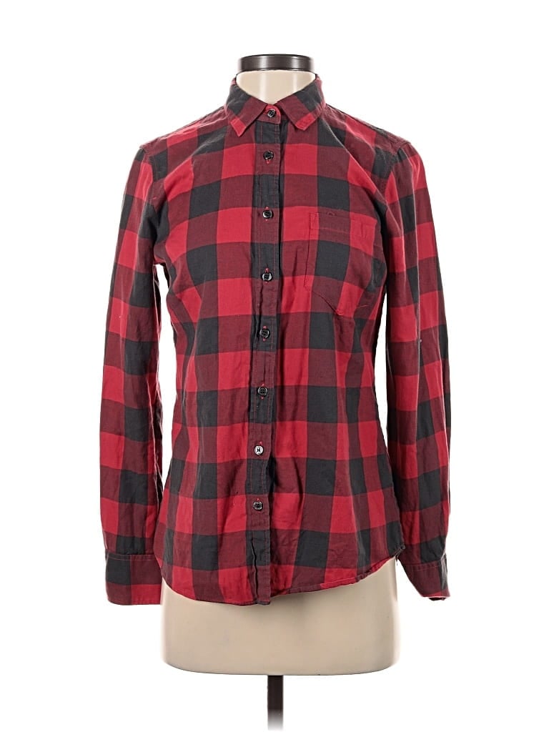 Pre-owned J.crew Factory Store Long Sleeve Button Down Shirt In Red