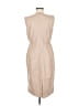 Ann Taylor 100% Polyester Solid Tan Casual Dress Size 8 - photo 2