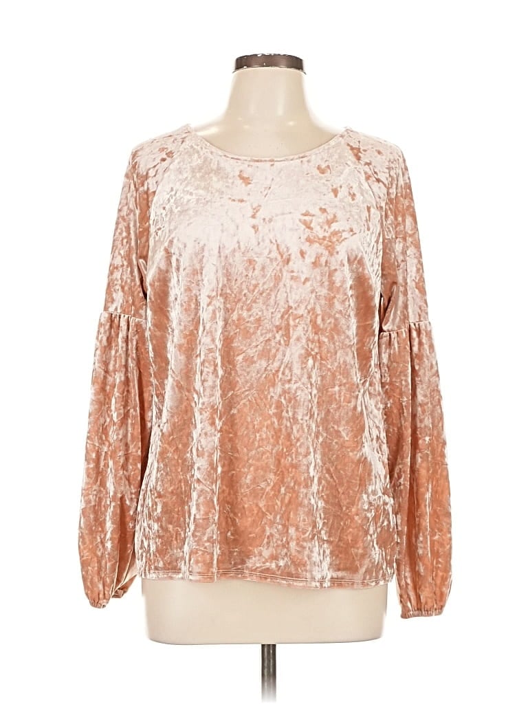 Pre-owned Lc Lauren Conrad Long Sleeve Blouse In Orange