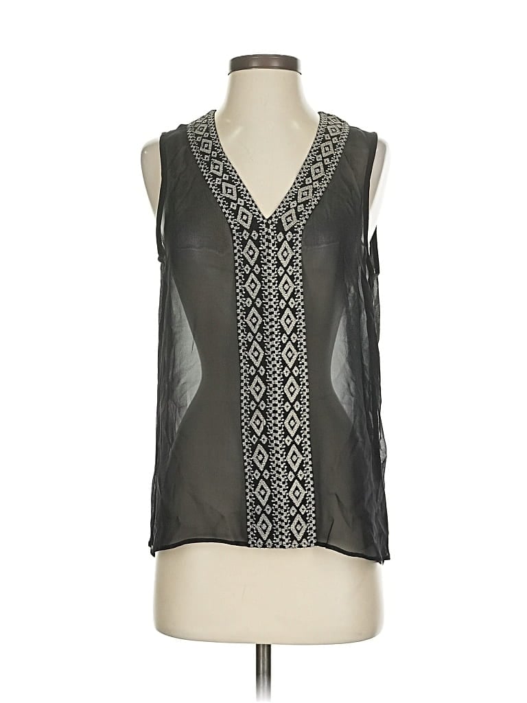 Pre-owned True Religion Sleeveless Silk Top Black V Neck Tops