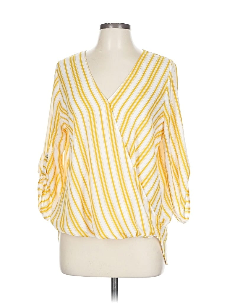 Pre-owned West Kei 3/4 Sleeve Blouse In Yellow
