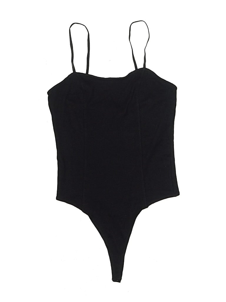 Open Edit Bodysuit In Black
