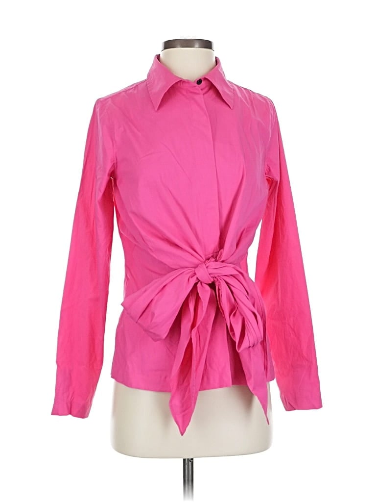 Pre-owned Donna Karan Long Sleeve Blouse In Pink