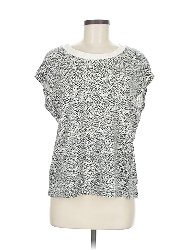 Pre-owned Ann Taylor Loft Short Sleeve T-shirt In Silver