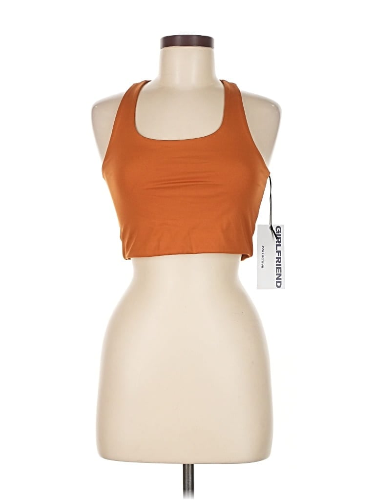 Girlfriend Collective Tank Top Orange Halter Neckline Tops In Orange