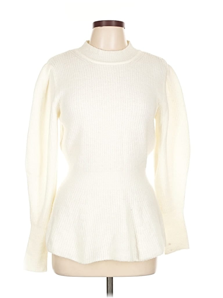 Pre-owned Love Tree Turtleneck Sweater In White