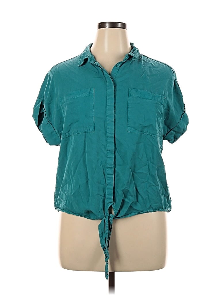 Pre-owned Velvet Heart Short Sleeve Button Down Shirt In Blue