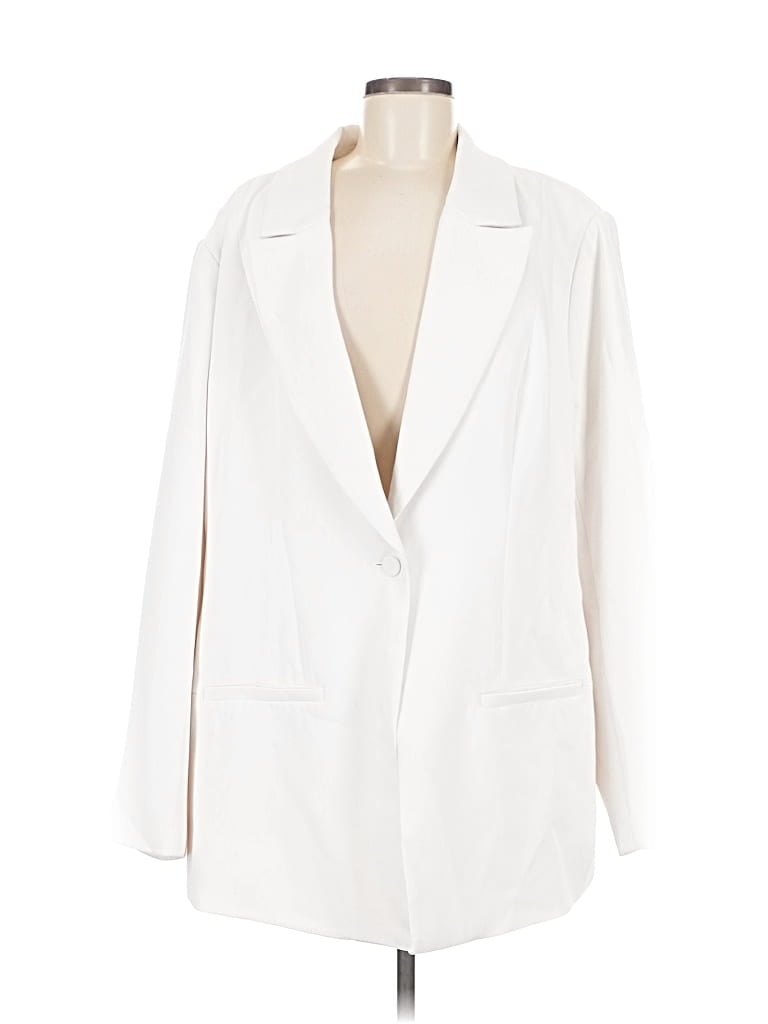 Pre-owned Good American Blazer Jacket In White