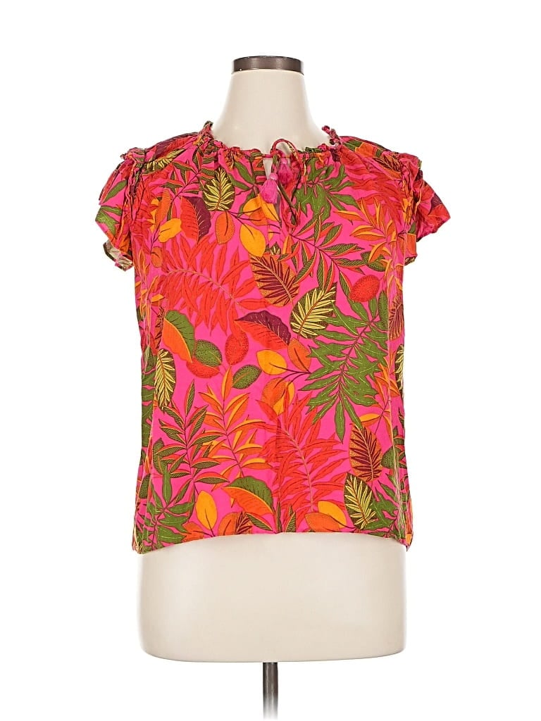 Pre-owned Rose + Olive Short Sleeve Blouse In Orange
