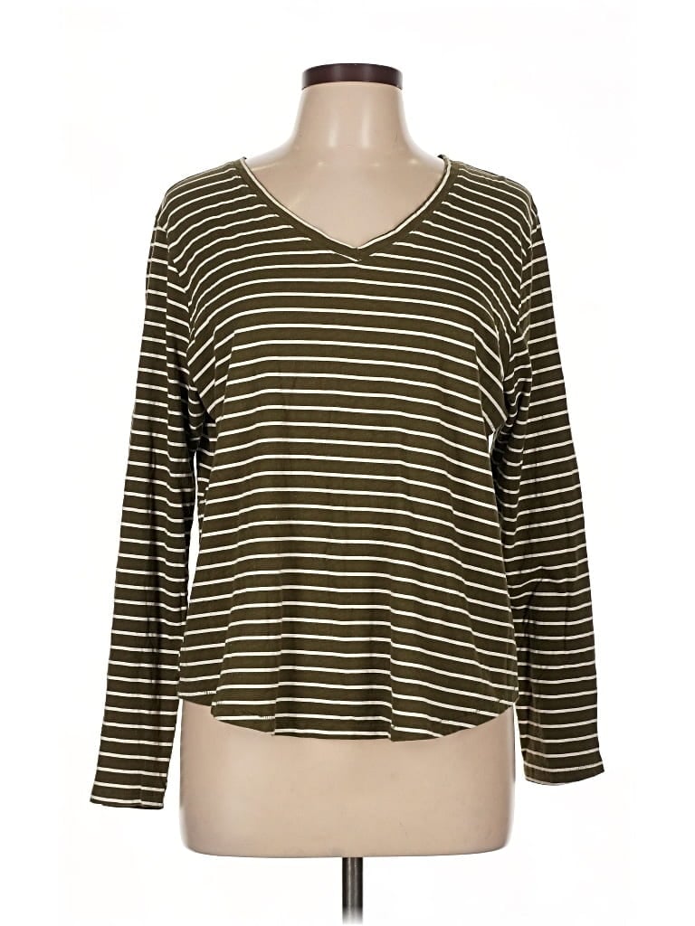 Pre-owned Sonoma Goods For Life 3/4 Sleeve T-shirt In Green