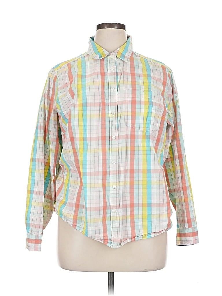 Pre-owned St. John's Bay Long Sleeve Button Down Shirt In Yellow