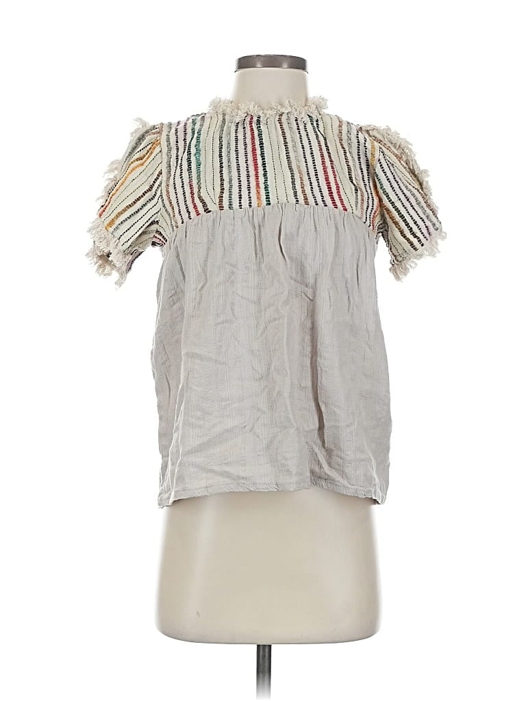 Pre-owned Thml Short Sleeve Blouse In Gray