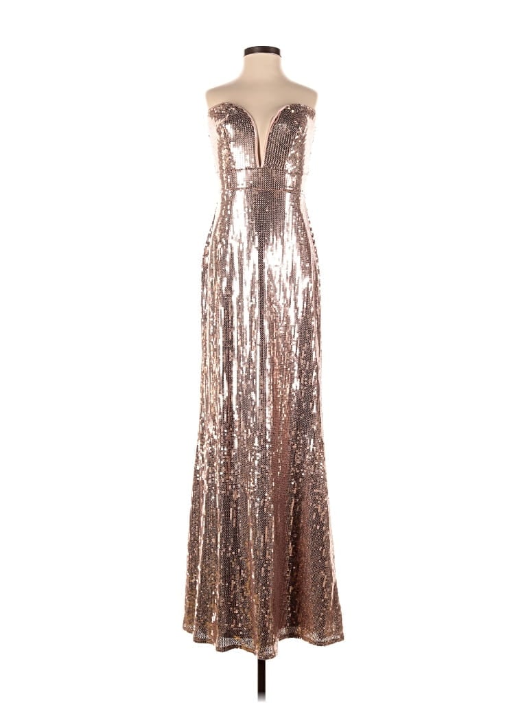 Pre-owned Assorted Brands Cocktail Dress In Gold