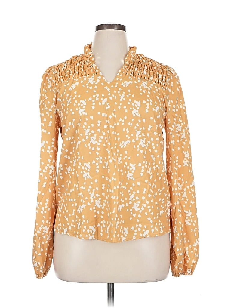 Pre-owned Unbranded Long Sleeve Blouse In Gold