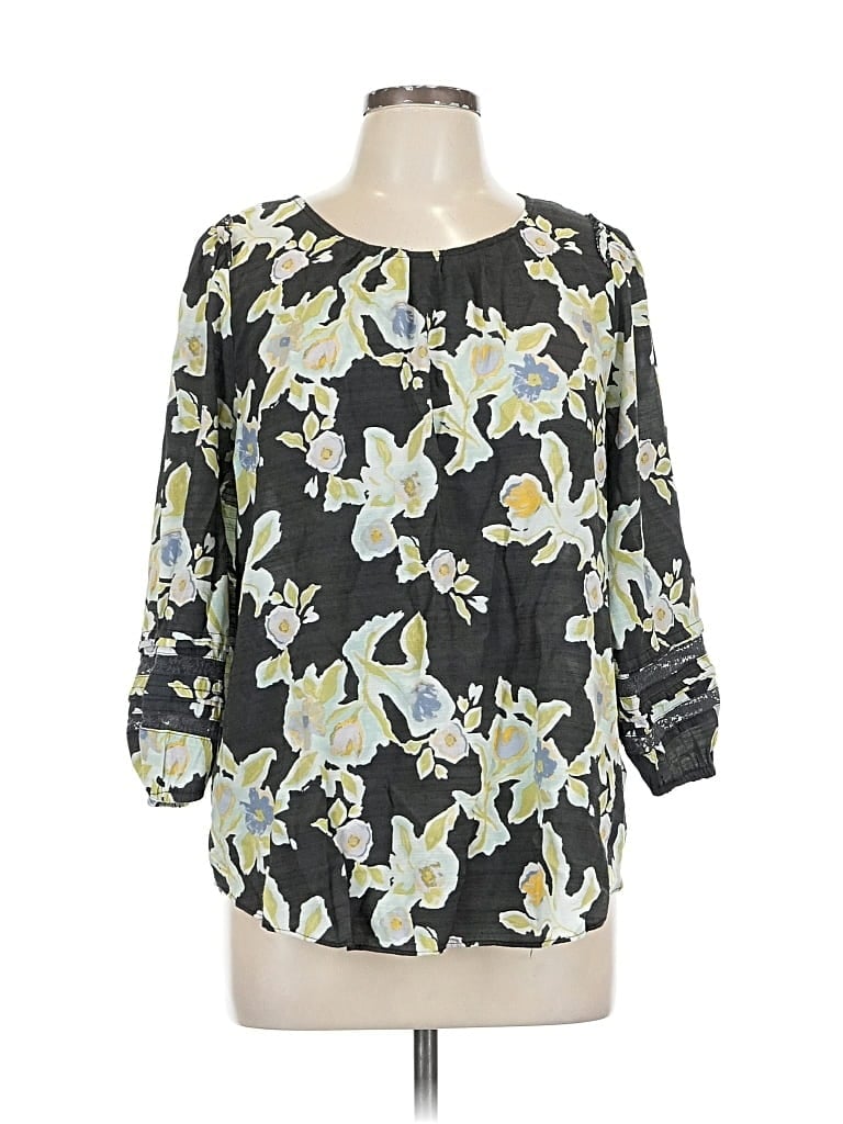 Pre-owned Lc Lauren Conrad 3/4 Sleeve Blouse In Black