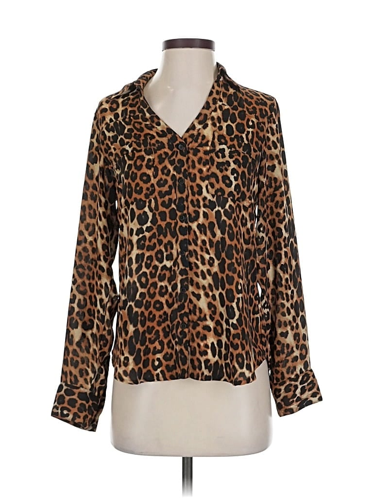 Pre-owned Express Long Sleeve Blouse In Brown