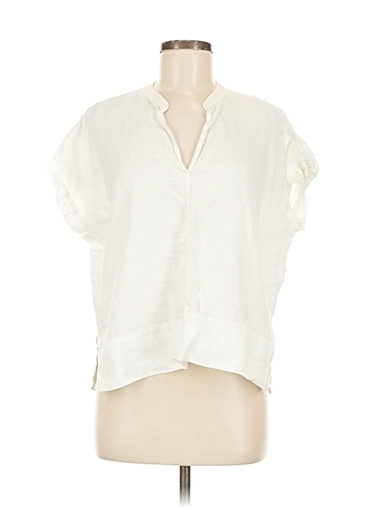 Pre-owned Everlane Short Sleeve Blouse In White