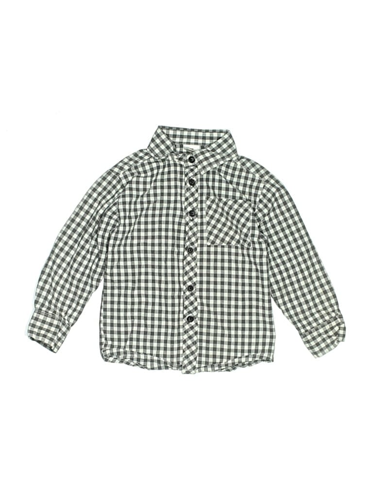 Pre-owned Assorted Brands Kids' Long Sleeve Button Down Shirt In Green