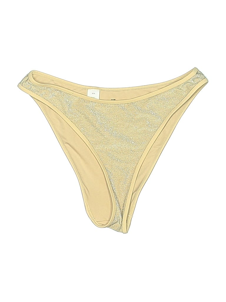 Pre-owned Aerie Swimsuit Bottoms In Gold
