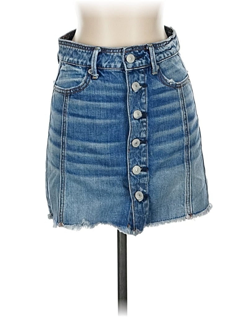 Pre-owned American Eagle Outfitters Denim Skirt In Blue