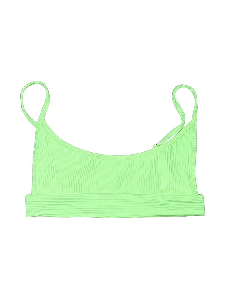 Pre-owned Frankies Bikinis Swimsuit Top Green Swimwear