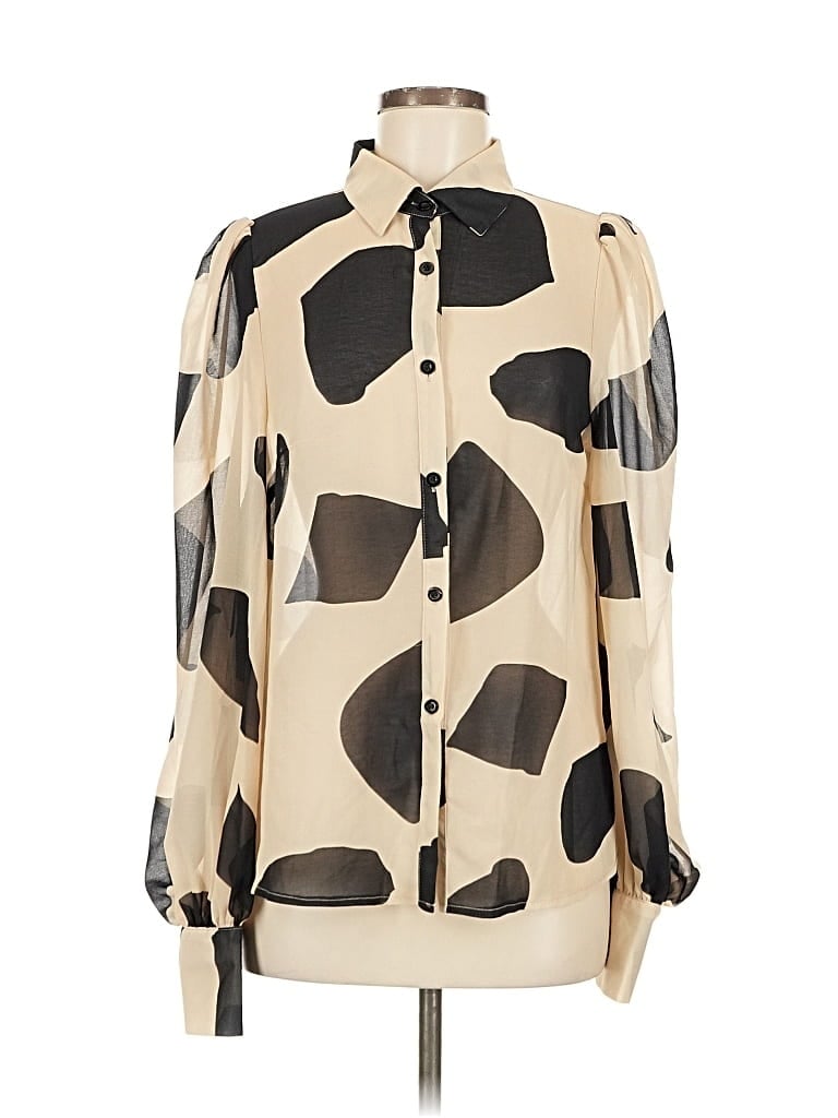 Pre-owned Shein Long Sleeve Blouse In White