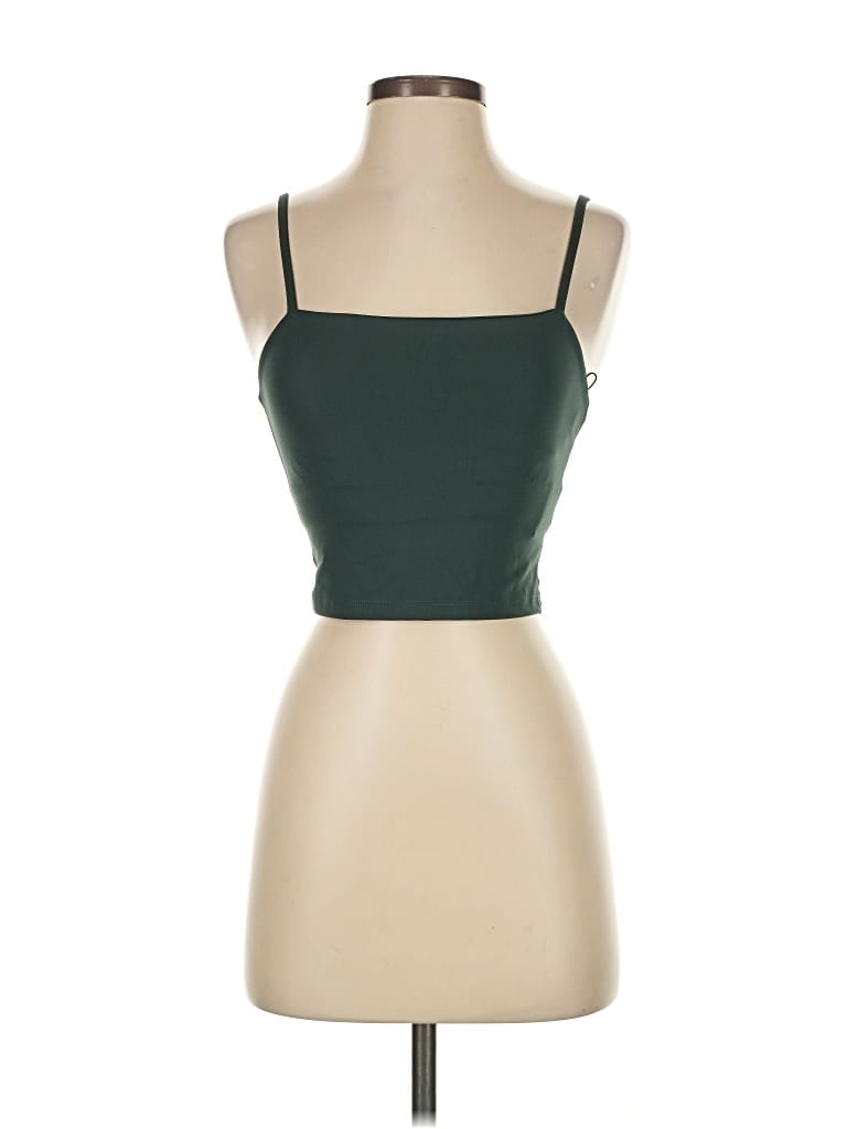 Pre-owned Girlfriend Collective Tank Top Green Strapless Neckline Tops
