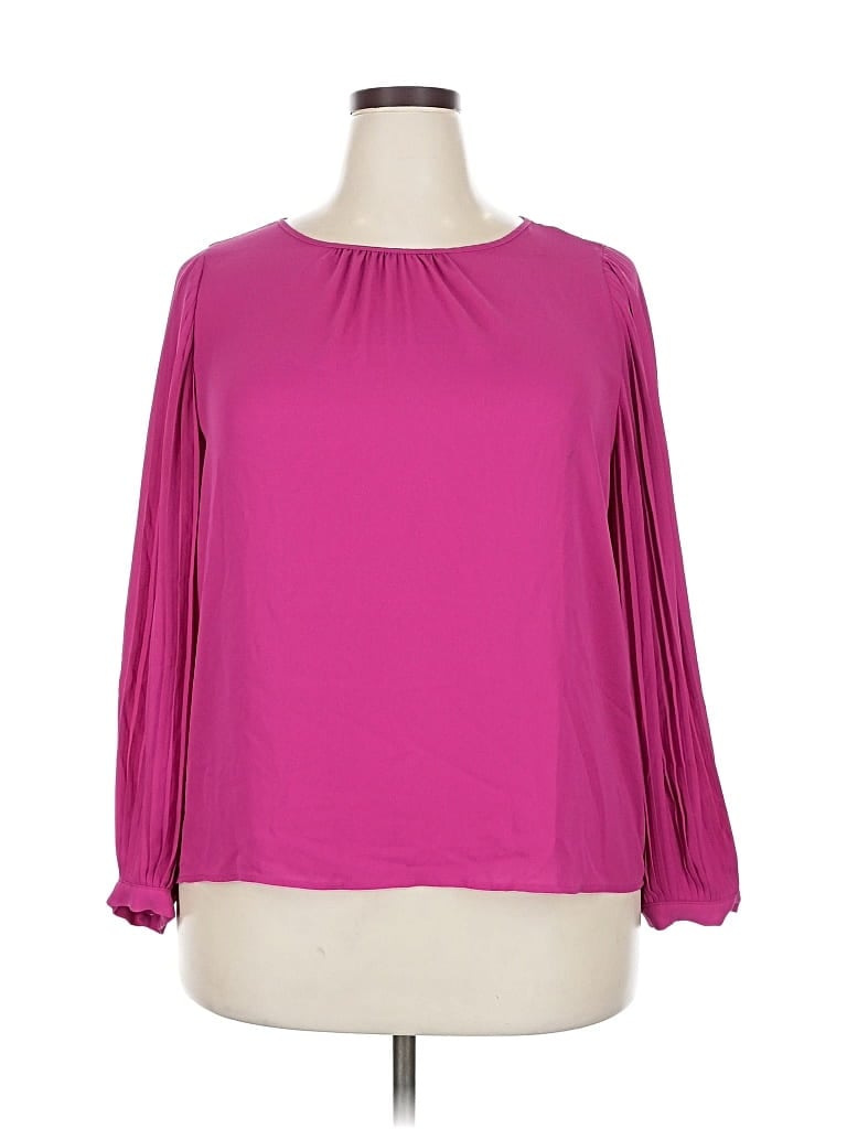 Pre-owned J.crew Factory Store Long Sleeve Blouse In Pink