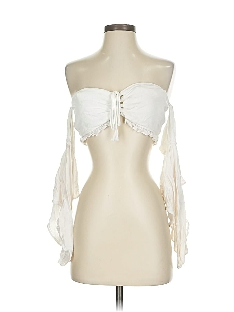 Pre-owned Nasty Gal Inc. Sleeveless Blouse In White