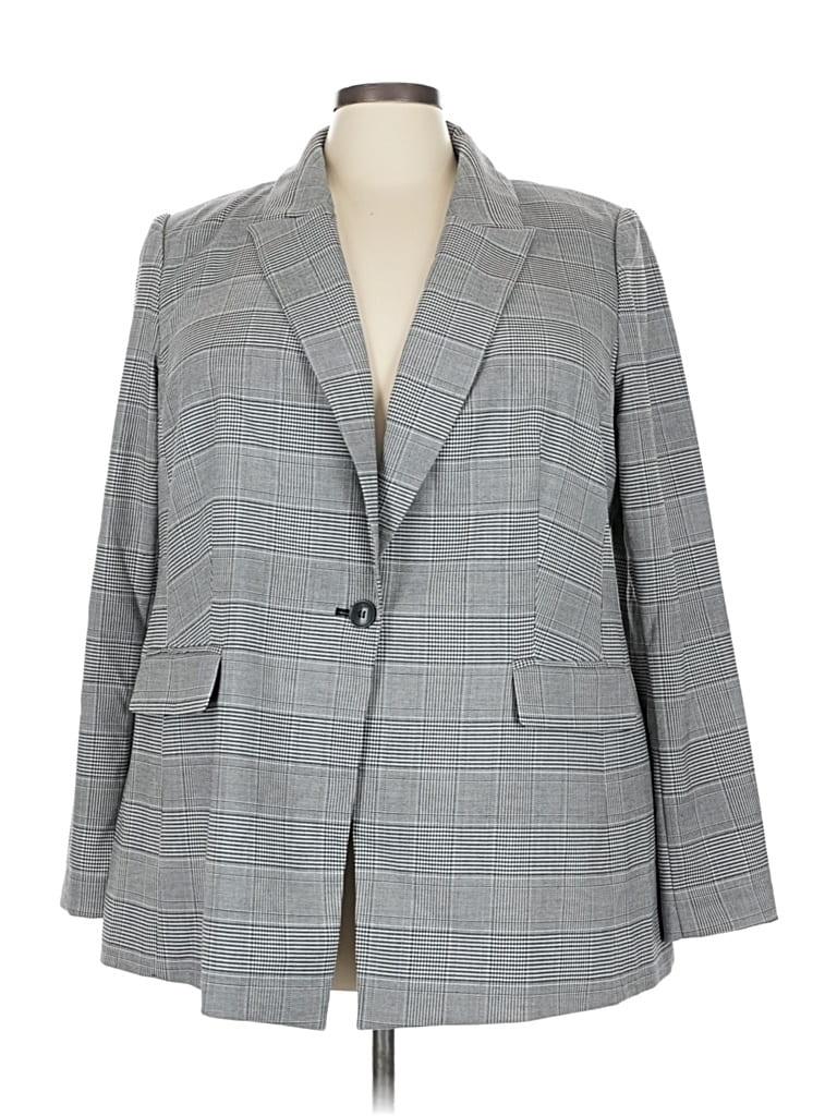 Pre-owned Lane Bryant Blazer Jacket In Gray