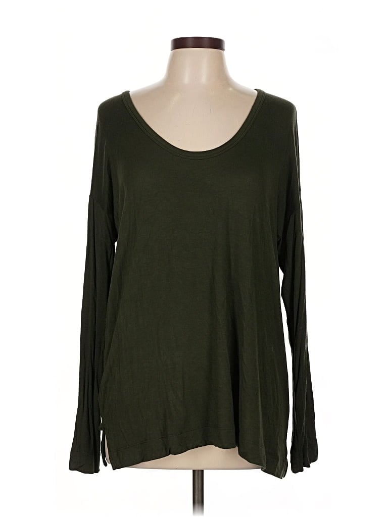 Pre-owned Ann Taylor Loft Long Sleeve T-shirt In Green