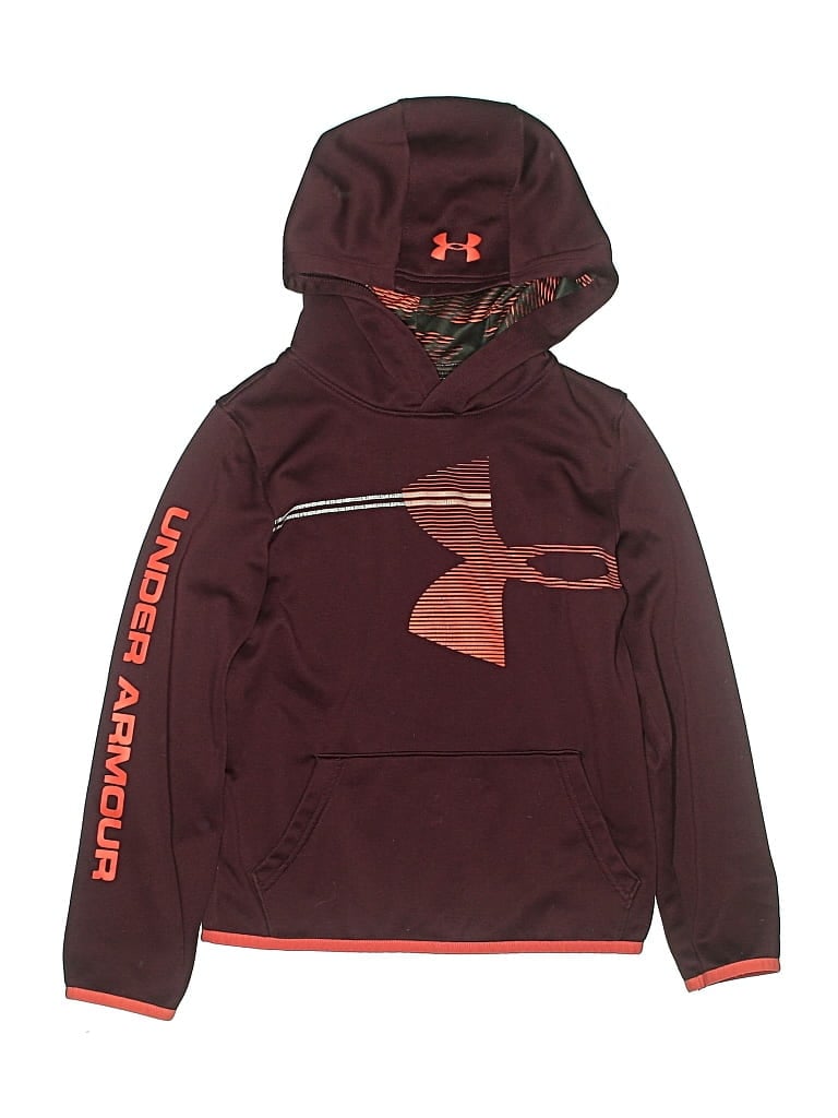 Pre-owned Under Armour Kids' Pullover Hoodie In Burgundy
