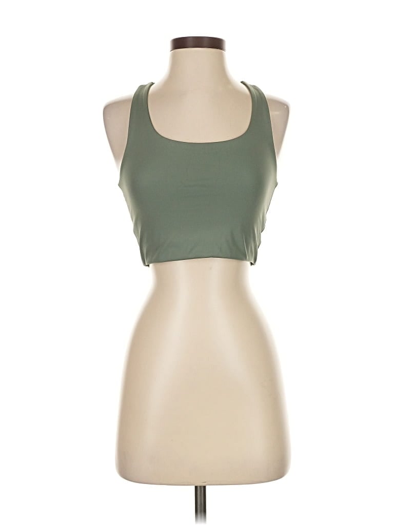 Pre-owned Girlfriend Collective Tank Top Green Halter Neckline Tops